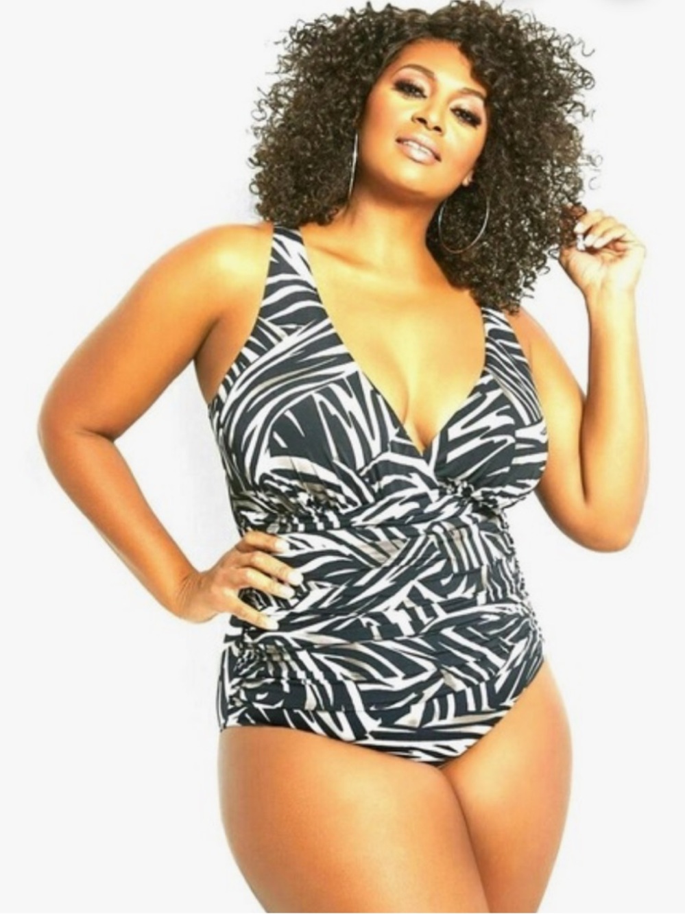 Miraclesuit Swimsuit One Piece Nora Safari Stripes Black Women's Size 22w NWT